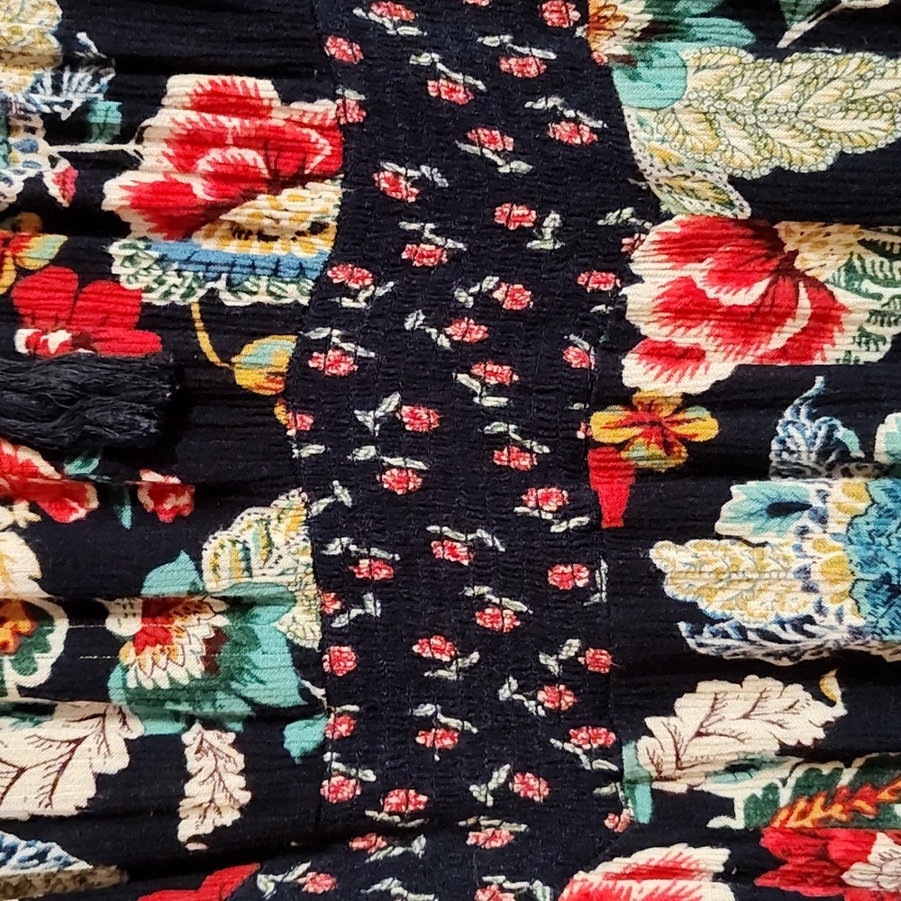 Bila Boho Sleeveless Fairycore Sundress Navy Mixed Floral Handkerchief Hem XXL - Picture 5 of 14